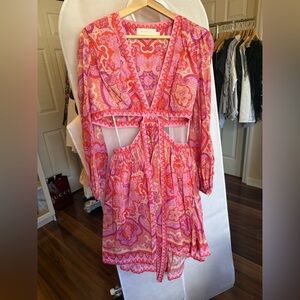 ZIMMERMANN Halcyon cutout paisley-print cotton-voile mini dress